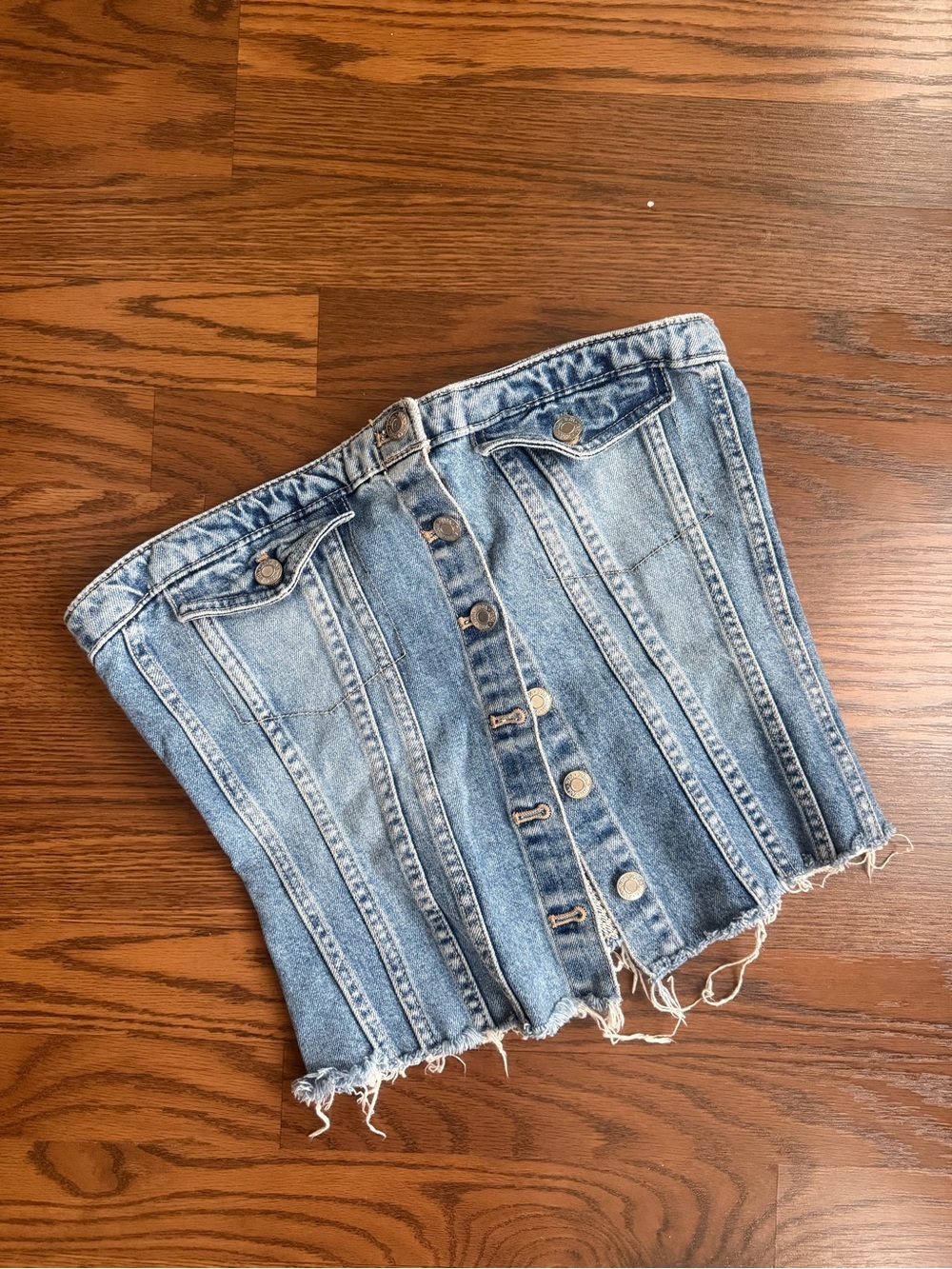 Zara Light Blue Denim Top